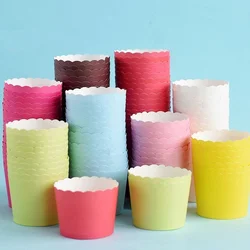 50pcs Solid Color Baking Cup Cupcake Liners Cake Cups Candy Cups Paper Dessert Cups Rainbow Party,Birthday Favor DIY Toppers