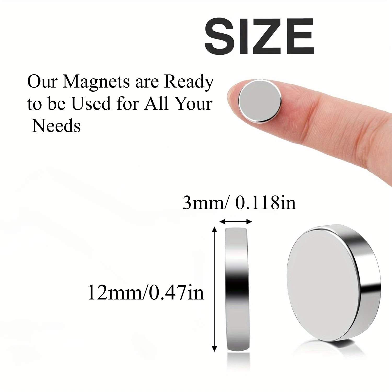20–30 Stück 12 x 3 mm/15 x 2 mm runde Magnete, weit verbreitet in Kühlschränken, Dekorationen, Garagen, Büros, kompakt und praktisch – Detail 2
