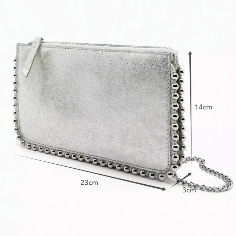 Moda Y2k Rivet borse a tracolla da donna catena Versatile piccole borse quadrate borse a tracolla femminili Casual borse a pochette sottili