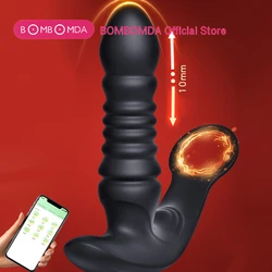 Male Thrusting Prostate Massager Bluetooth APP Vibrator for Men Gay Anal Plug Wireless Remote Butt Plug Sex Toy for Couples