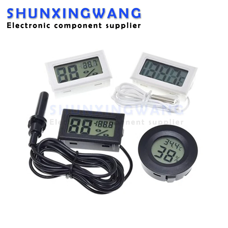 Mini LCD Digital Thermometer Hygrometer Temperature Indoor Convenient Temperature Sensor Humidity Meter Gauge Instruments Cable