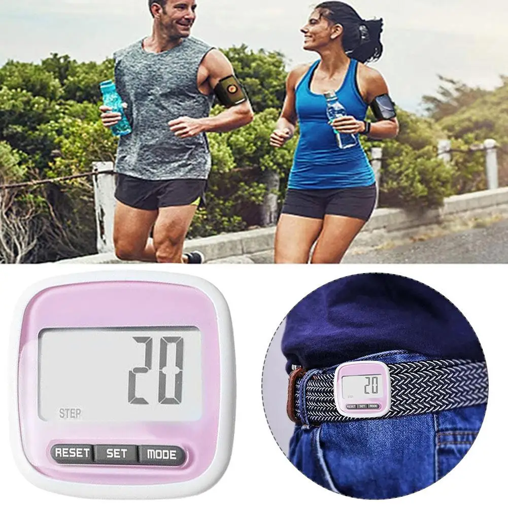 Mini Digital Step Counter Large Screen Smart Electronic Pedometer For Walking Distance Lightweight Design Calorie Counting V4C4