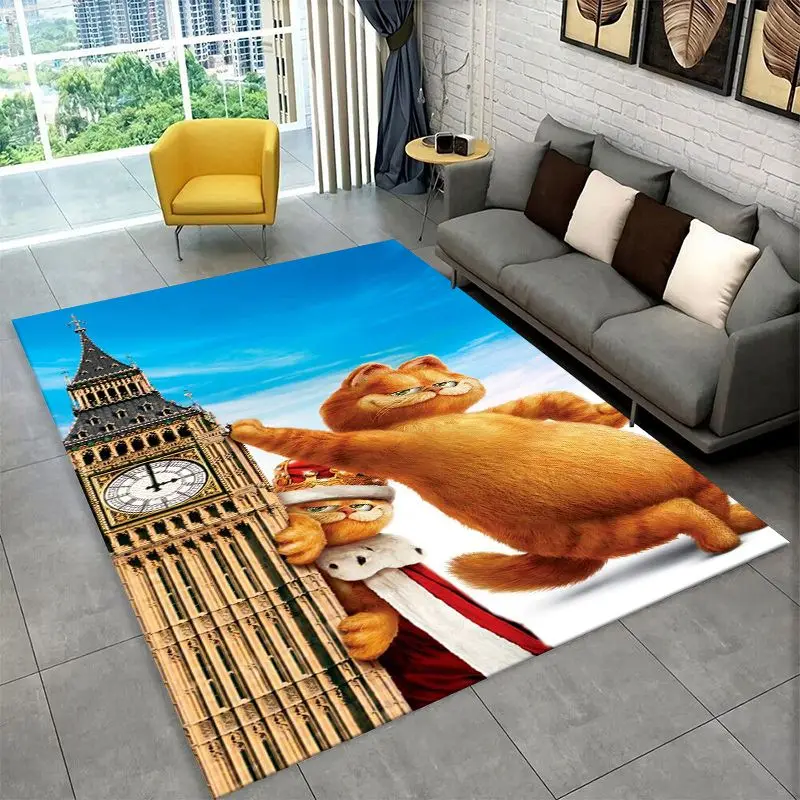 Kawaii G-Garfield Cartoon Cat Living Room Non-Slip Area Rug Soft Carpet for Bedroom Kids Playroom Sofa,Home Decor Doormat Gift