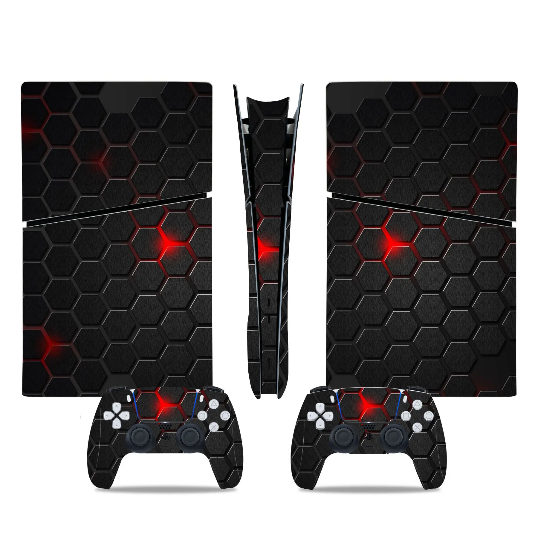 ملصق جلد رقمي لوحدة التحكم و وحدتي تحكم ، ملصق فينيل ملفوف بالكامل ، غطاء واقي ، لوحة وجه ضيقة PS5