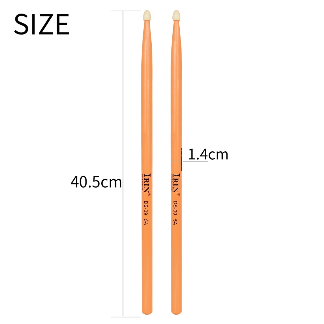 IRIN Drumstick Jazz Drum 5A Solid Wood Pair Drum Sticks Percussion Music Instrument Sturdy Maple Orange Drum Universal Parts