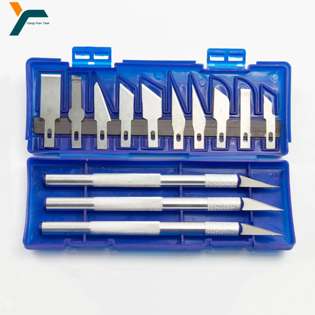 Precision Gravura Cortador Escultura Escultura Artesanal Lâmina de Corte de Papel Non-slip Ferramenta Mão Faça Você Mesmo Art Hobby Repair Grupo 13 Pcs
