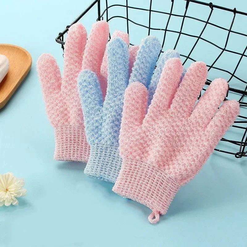 Bath Five Fingers Bath Gloves Body Scrub Exfoliating Gloves Dead Skin Remover Soft Shower Scrubber Massage Bath Tool