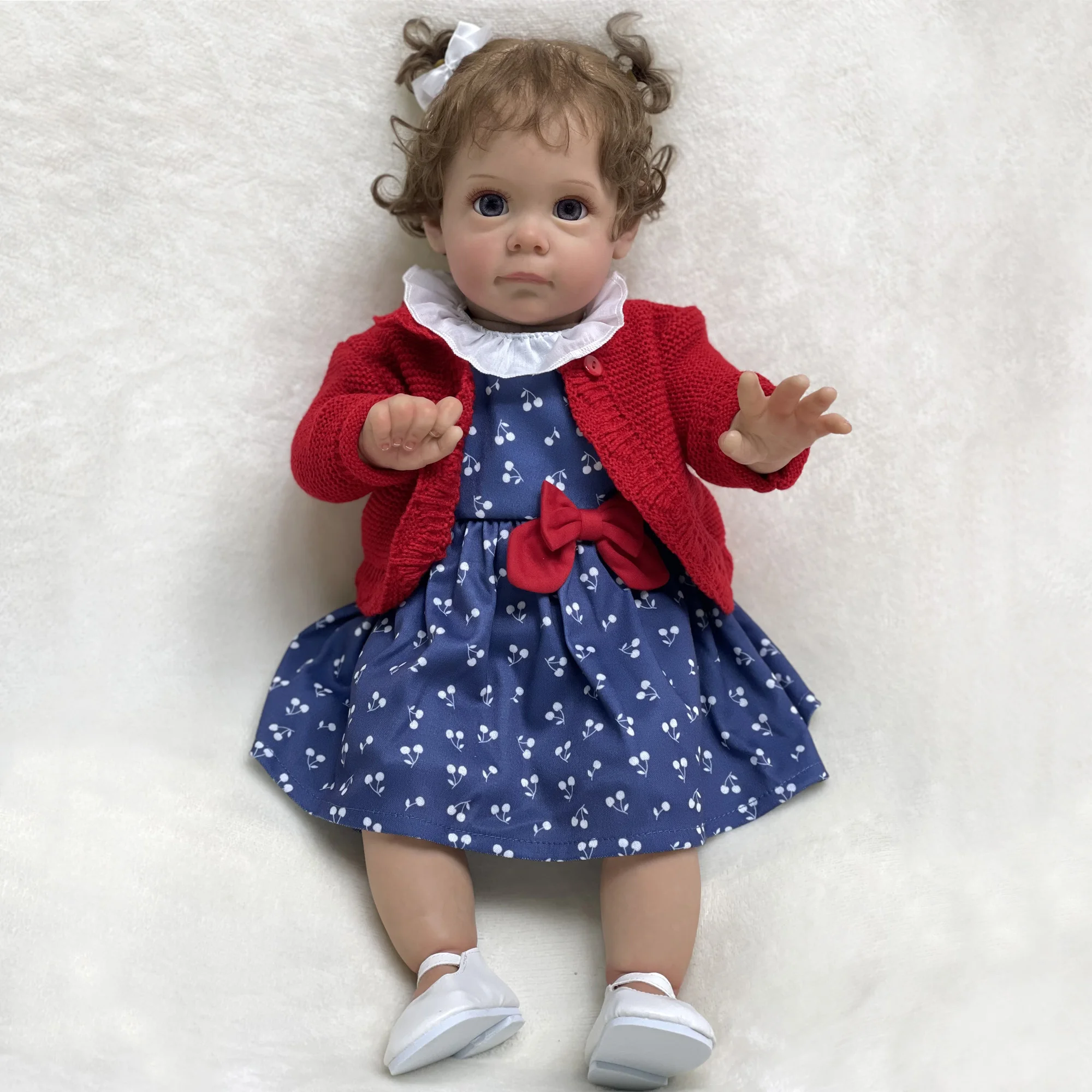 Bebê Reborn Dolls 55CM Brother&Sister Maggie Painted Reborn Doll With Rooted Hair Soft Blank Vinyl Doll Boneca Reborn