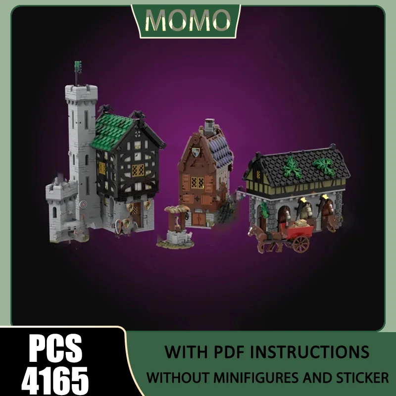 

Moc Building Bricks The Medieval Village - Series 1 Bundle Castle Model Building Technology Modular Blocks Construstion Toy Gift