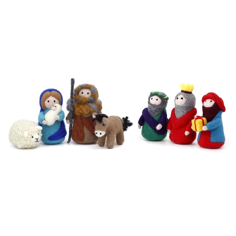 Jesus Series Needle Felting Kit for Beginners Handmade Creative Felting Wool Set DIY Non-Finished Wool Felting Material