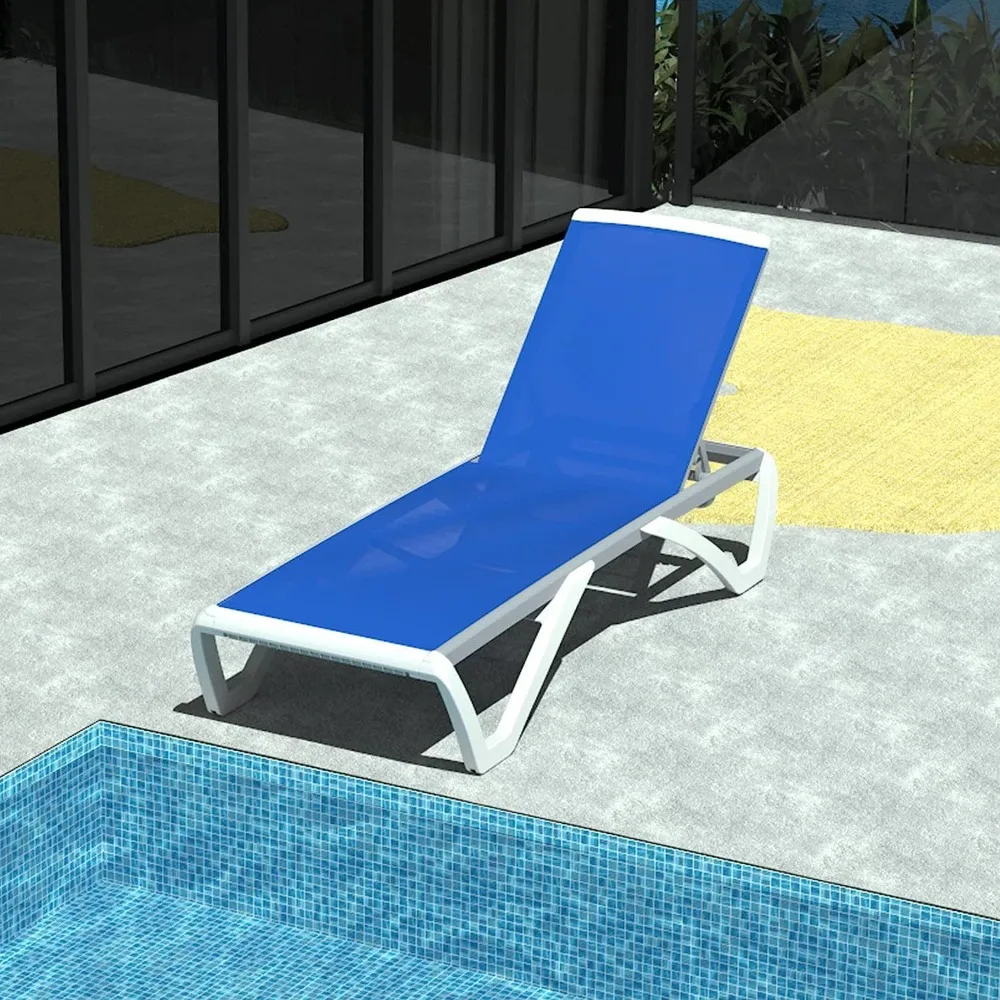 

Patio Chaise Lounge Outdoor Aluminum Polypropylene Chair with Adjustable Backrest,for Beach,Yard,Balcony,Poolside