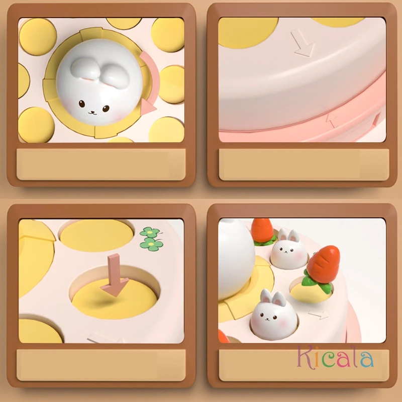 لعبة طفل مونتيسوري إطلاق الأرنب الكرتون تحلق الأرنب الجزرة اصطياد لعبة تطوير التفاعل الحسي لعبة ألغاز لعبة الهدايا