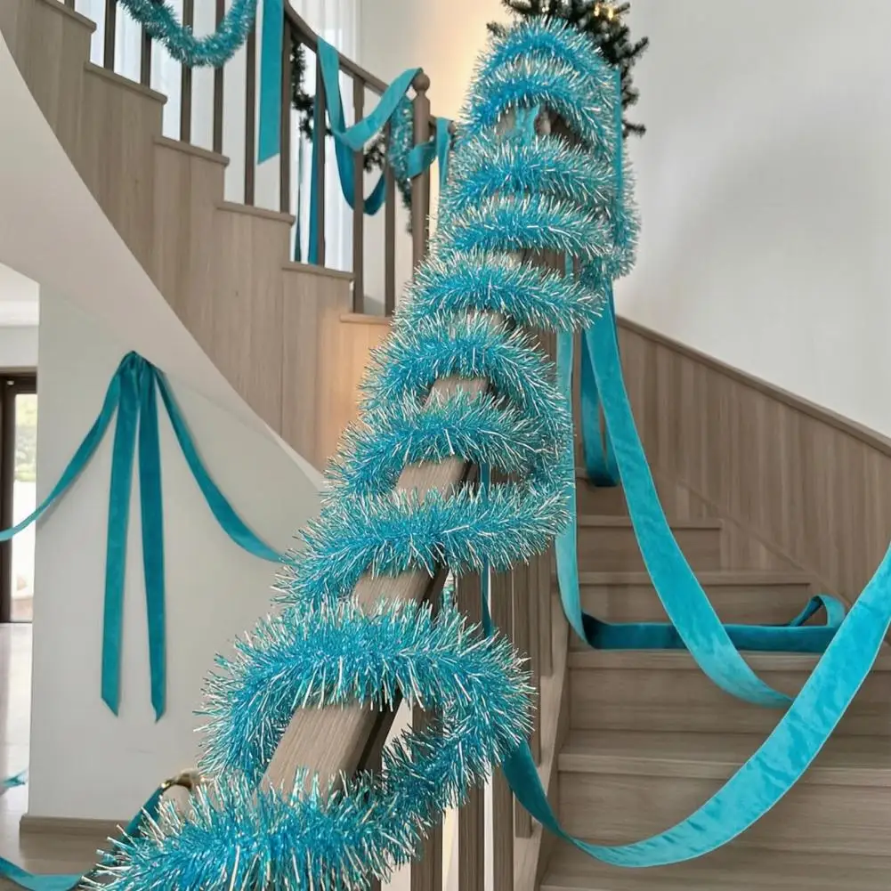 Plush Christmas Tree Tinsel Seasonal Event Hanging Decoration 78 Inch Pink Tinsel Garland Glitter Christmas Decoration for Xmas