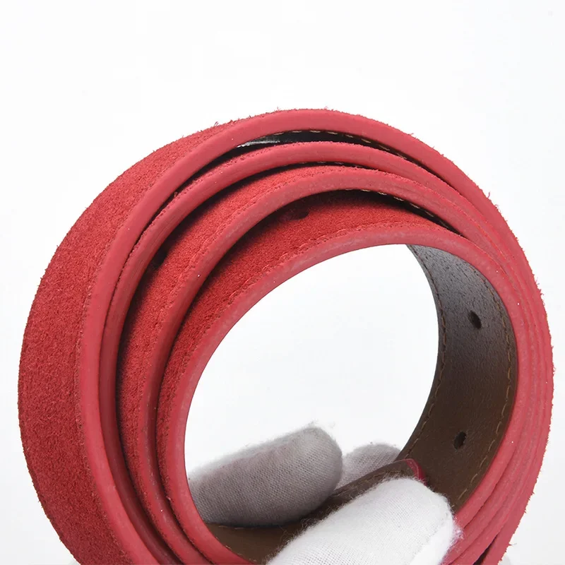 Pasek damski ze skóry zamszowej, modny, prosty design, uniwersalny, do jeansów, gotycki, retro, wysokiej jakości, z klamrą na szpilkę.