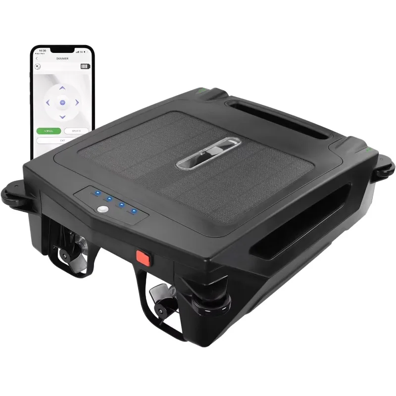 Solar Powered Automatically Robotic Pool Skimmer Cleaner With All Day Cleaning Battery Endurance 180Mins Power