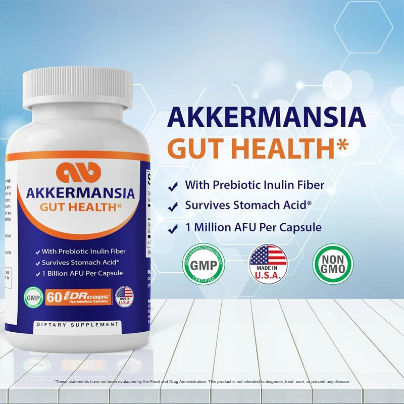 Vitamin Akkermansia Muciniphola for intestinal health -60 capsules DR - made from prebiotic inulin fiber