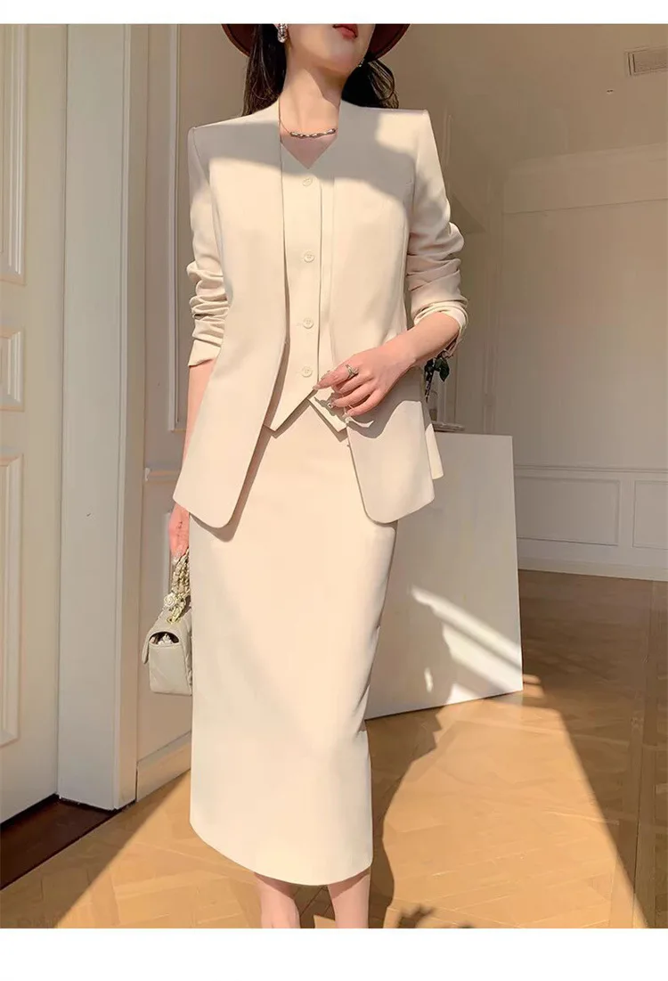 

Women's Two Piece Suit Set Long Sleeve Blazer High Waist Midi Skirt Formal Outfit Elegant Office Wear Work & Business Events