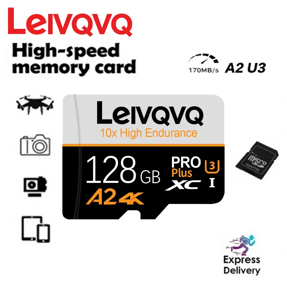 Cartão de Memória SD de 128GB, 256GB, 512GB, Cartão Micro SD V60 U3, Cartão TF para Dispositivos de Vigilância Xiaomi, Drone, Cartão Flash SD