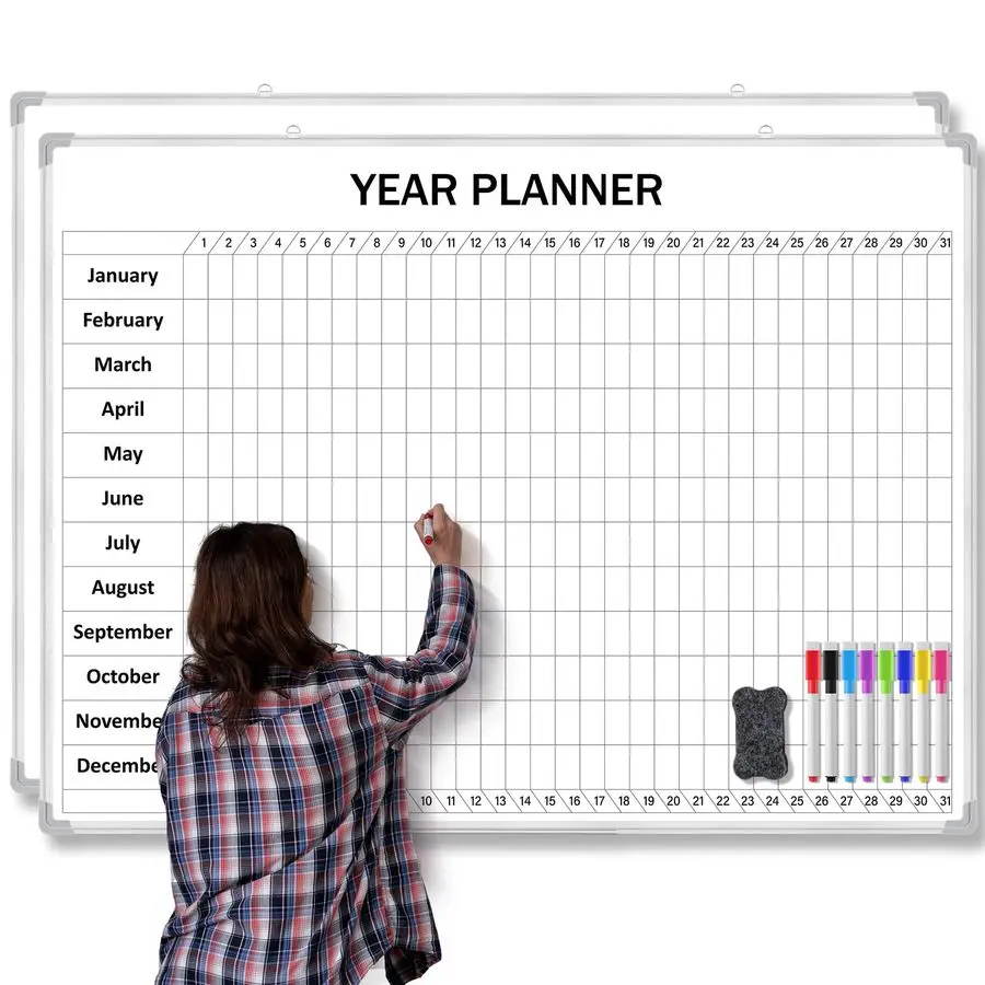 

Extra Large 48 x 36 Magnetic Vertical Year Planner Dry Erase Calendar 20252026 for Wall Undated Dry Erase Wall Calendar Planner