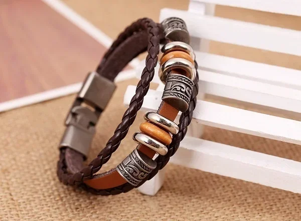 Leather Punk Bracelet Ladies and Men\'s Bracelets