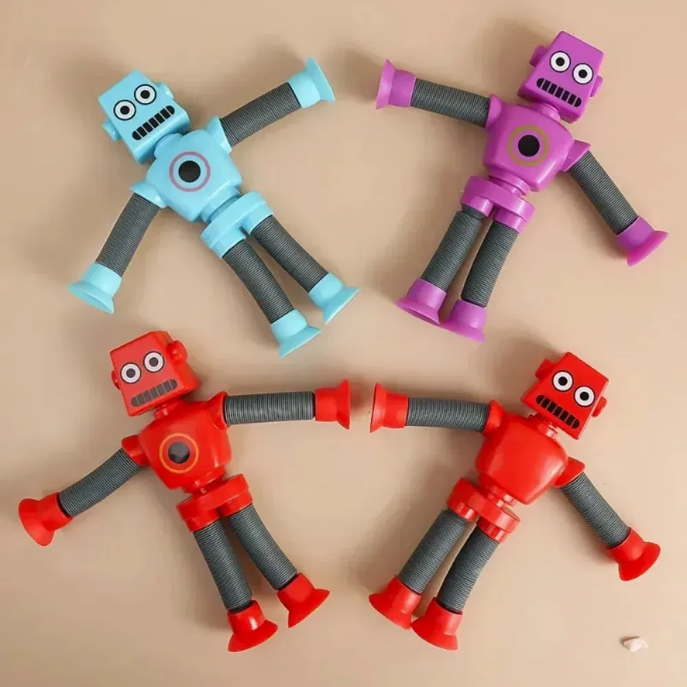 Stretchy Suction Cup Robot Toy Children Shape Changing Telescopic Pop Tubes Sensory Toy for Girls Boys Stress Relief Toy Gifts