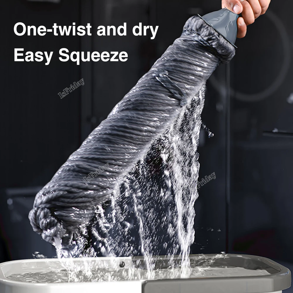 Rotating Self Twisting Water Mop New No Hand Washing Mop Household Mop Floor Cleaning Mop Lazy Person Mop Floor Cleaning Tools