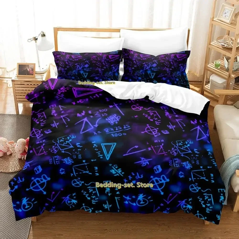 New Blackboard Formula Bedding Set Single Twin Full Queen King Size Bed Set Adult Kid Bedroom Duvetcover Set mathematical genius 2