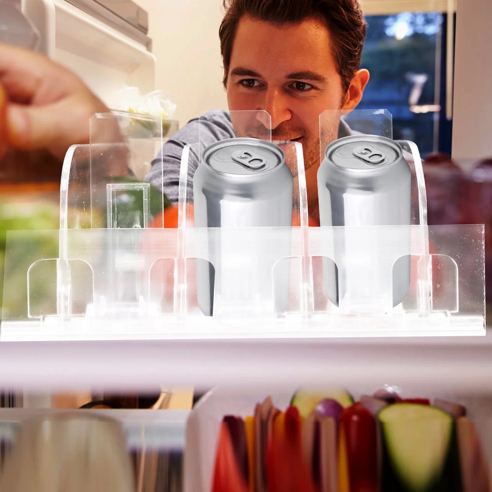 3 قطعة شرب الرف تجديد انتهازي التلقائي البلاستيك المنظم للثلاجة الذاتي دفع يمكن رف الفضاء كفاءة الشريحة خارج