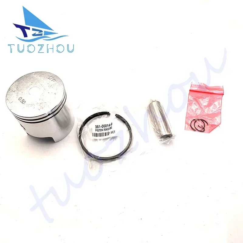 

351-00004-1 Piston Kit (0.5Mm O/s) For TOHATSU Outboard 2-stroke 9.9HP 15HP Piston Ring 351-00014-1 +0.5mm 351-00004 Dia:55.5MM