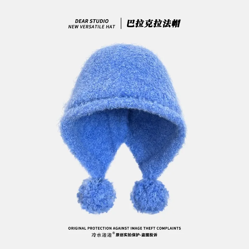 جديد الحلو لون الحلوى لطيف بوم بوم بالاكلافا القبعات للنساء الخريف والشتاء الدافئة تنوعا سدادات حماية الأذن بيني للرجال