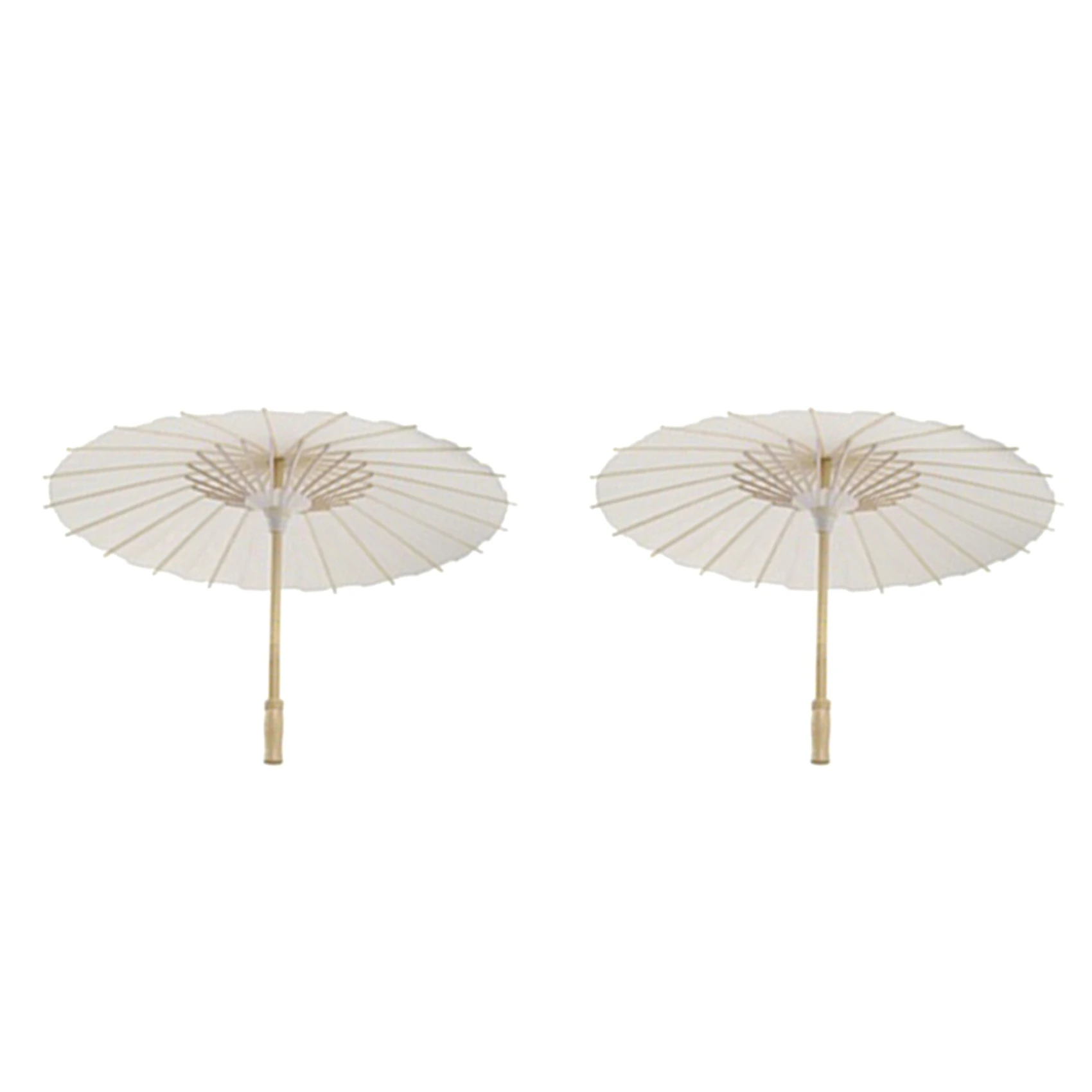 A72Z 2X Paper Parasol Beach Umbrella White DIY Umbrella Photography Props for Baby Shower Partys Wedding 60cm/23.6inch