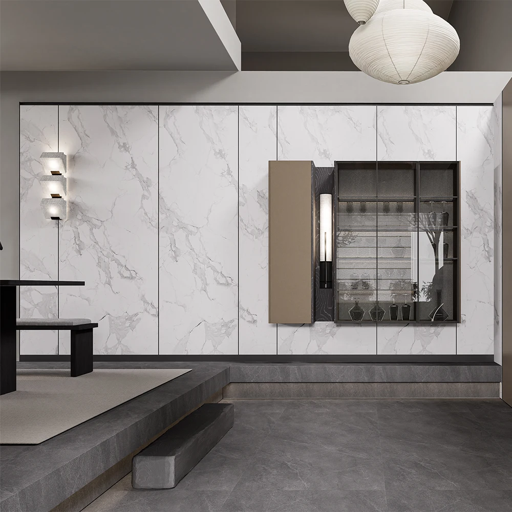 #Modern Double-Sided Stone Grain Wall Paneling, Custom Decorative Wainscoting for Living Room/Commercial Use