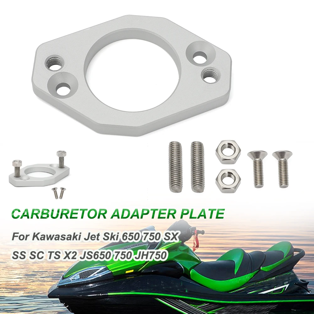 For Kawasaki Jet Ski 650 750 SX SS SC TS X2 JS650 750 JH750 Carburetor Adapter Plate With Screws