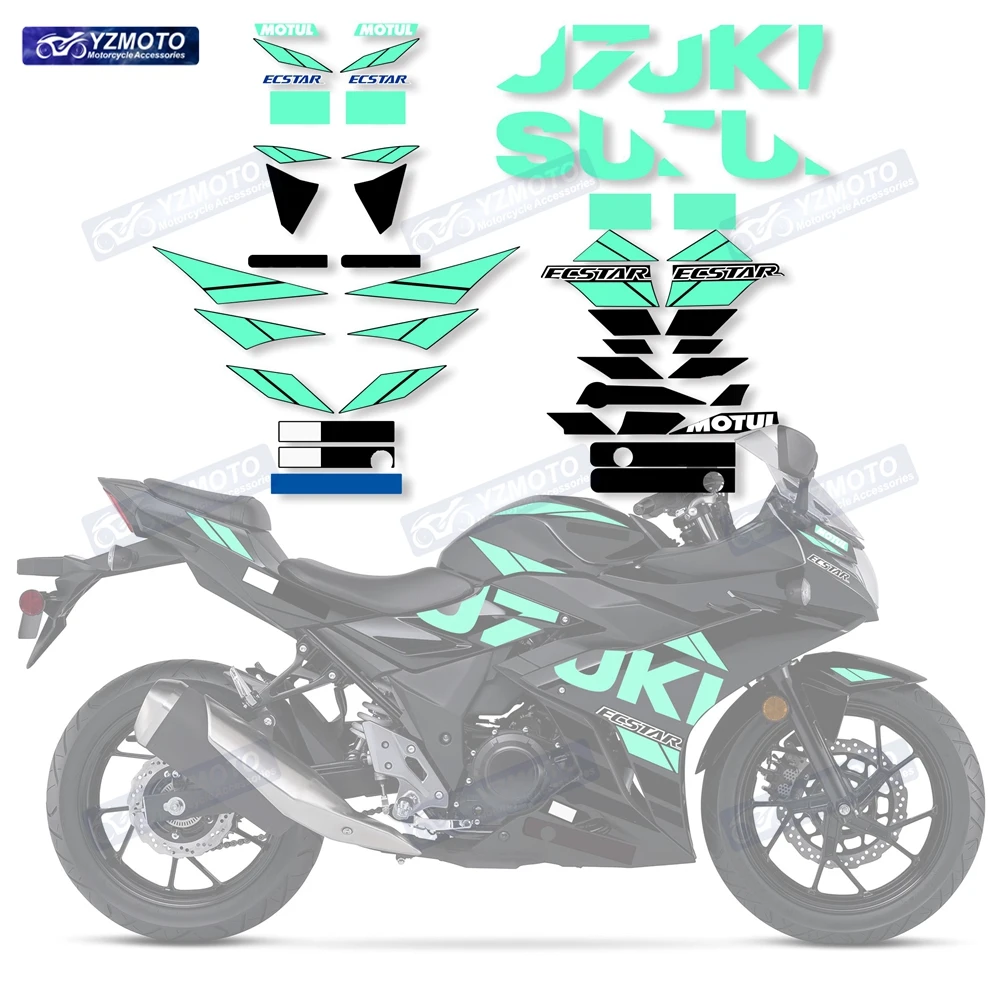 Dla GSX250R GSX-250R GSX R 250 odblaskowa naklejka motocykl wyścigowy karoseria Fairing wodoodporna kalkomania zestaw dekoracji