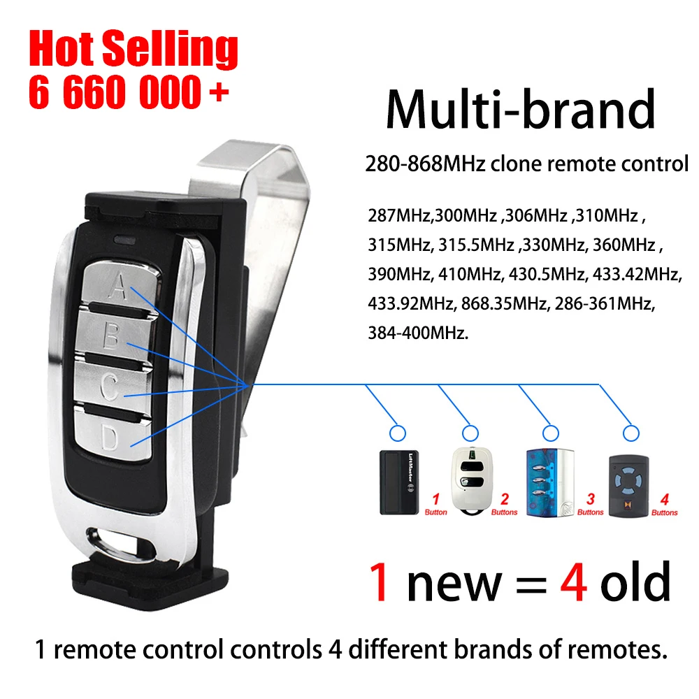 SMG-008 SMG-008PLUS SMG-233 Multi Brand Multi Frequency 280-868MHz Universal Remote Control For Garage Door