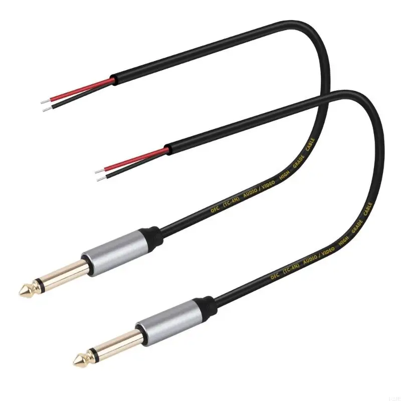 U2JE 6.35mm ذكر إلى سلك عاري 2Pin كابل محول للمكبرات الصوت ونظام الصوت