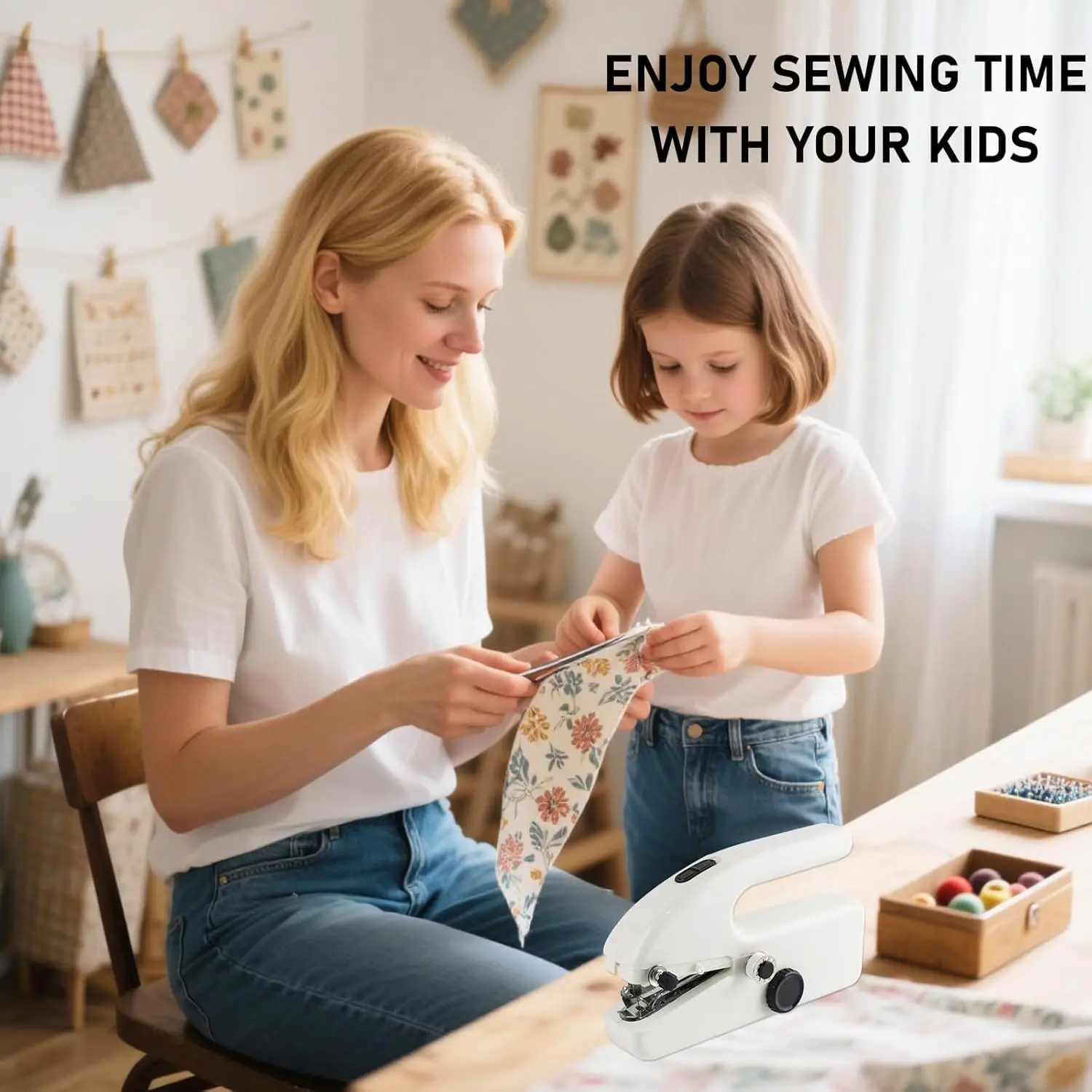 Rechargeable Cordless Handheld Sewing Machine Heavy Duty Hemming Tool Comes With Test Cloth Easy Operation For Adult Women Clothing Edge Repair