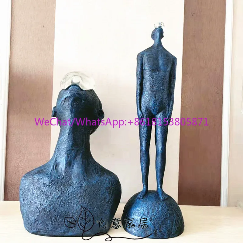 Simple modern resin character handicrafts Nordic light luxury creative home desktop