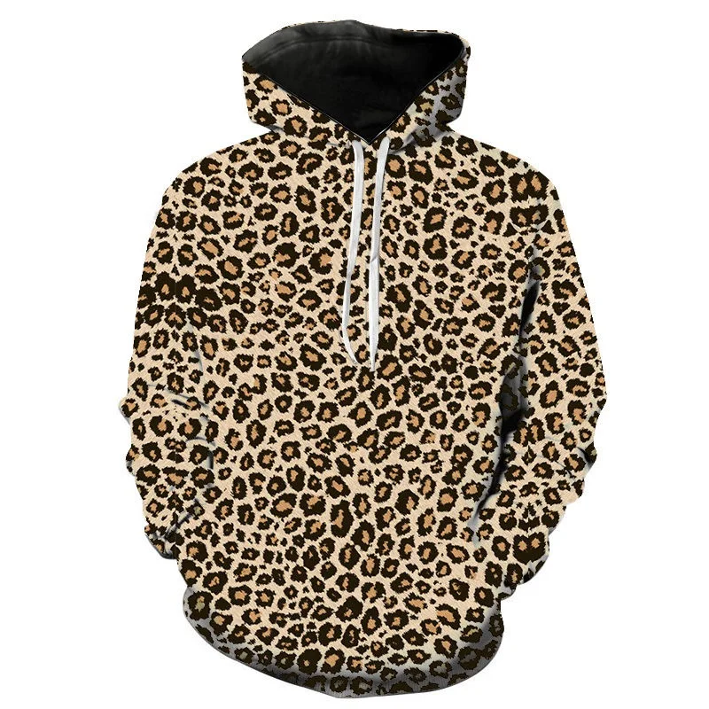 3D Printed Leopard Print Sweatshirt Men Women Children Cool Fashion Hoodie Pullover Long Sleeve Street Wear Kids Boys Girls Top