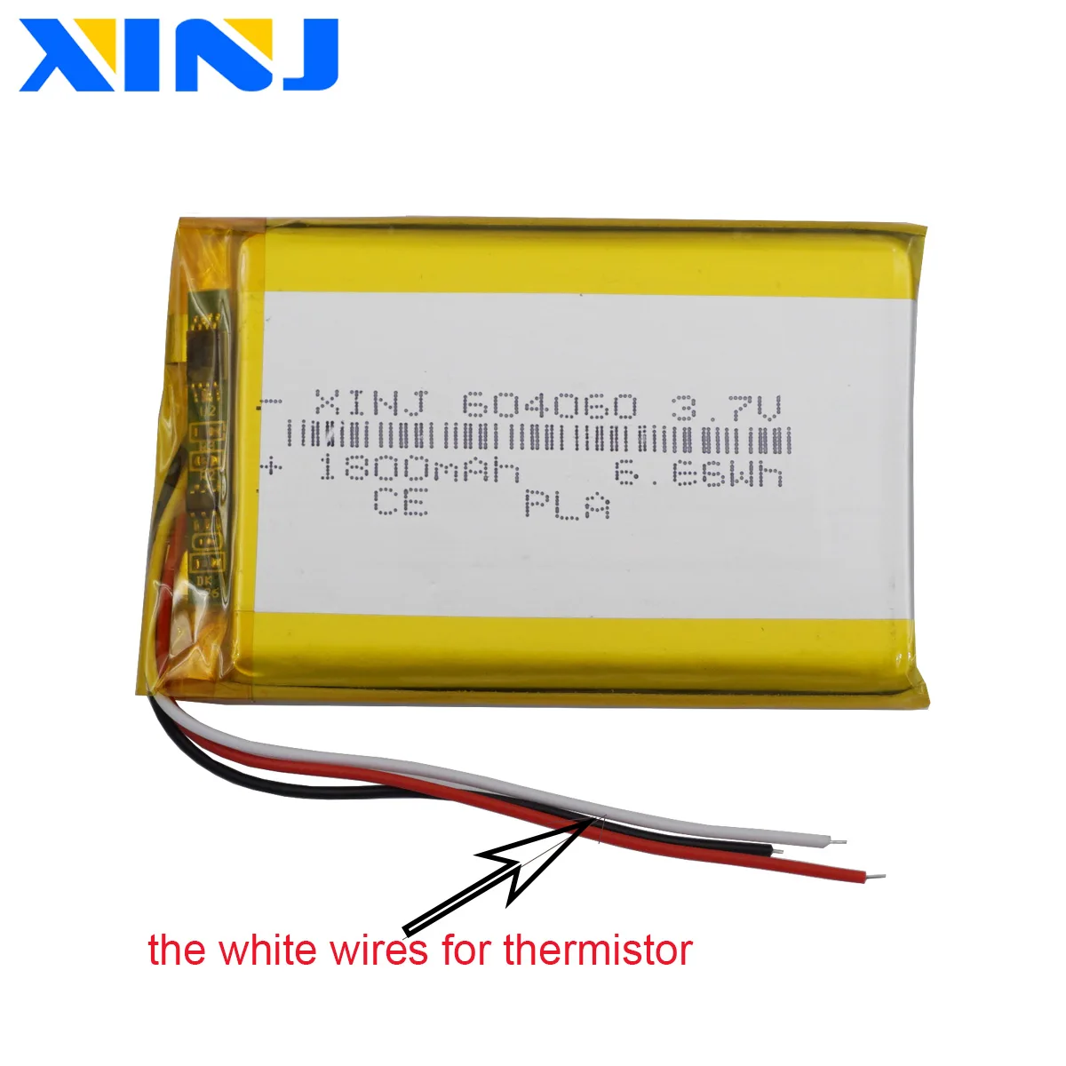 3.7V 1800mAh 6.66Wh Polymer Li Lithium Battery 604060 Lipo Thermistor 3-Wires For GPS LED Driving Recorder DashCam Music Player