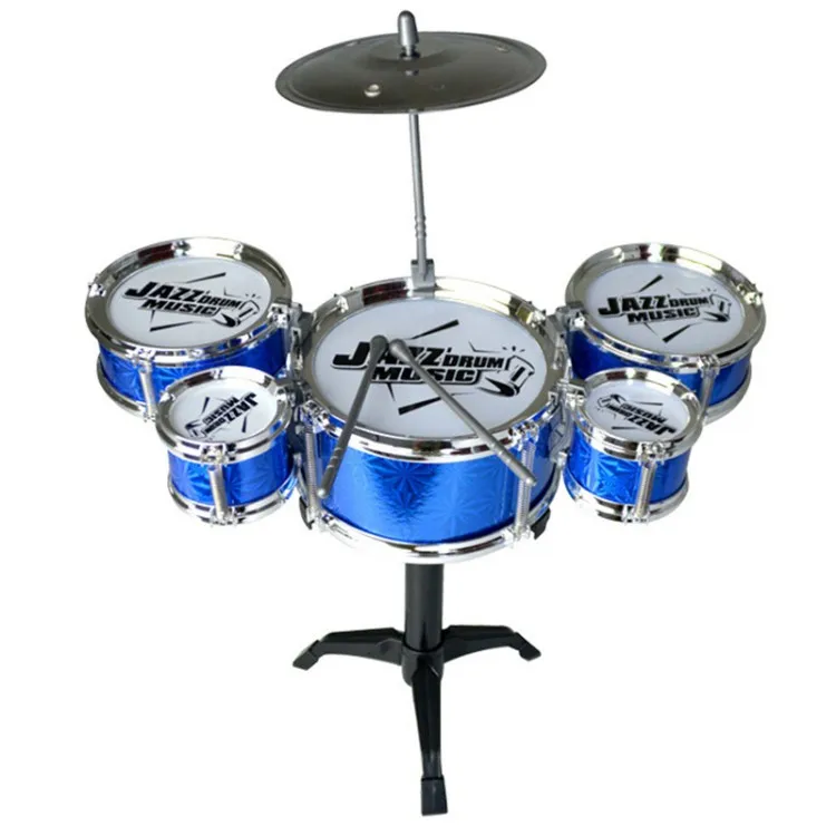 Drum Set Kit ABS Plastic Aluminium Kids Simulation Percussion Instrument Toys