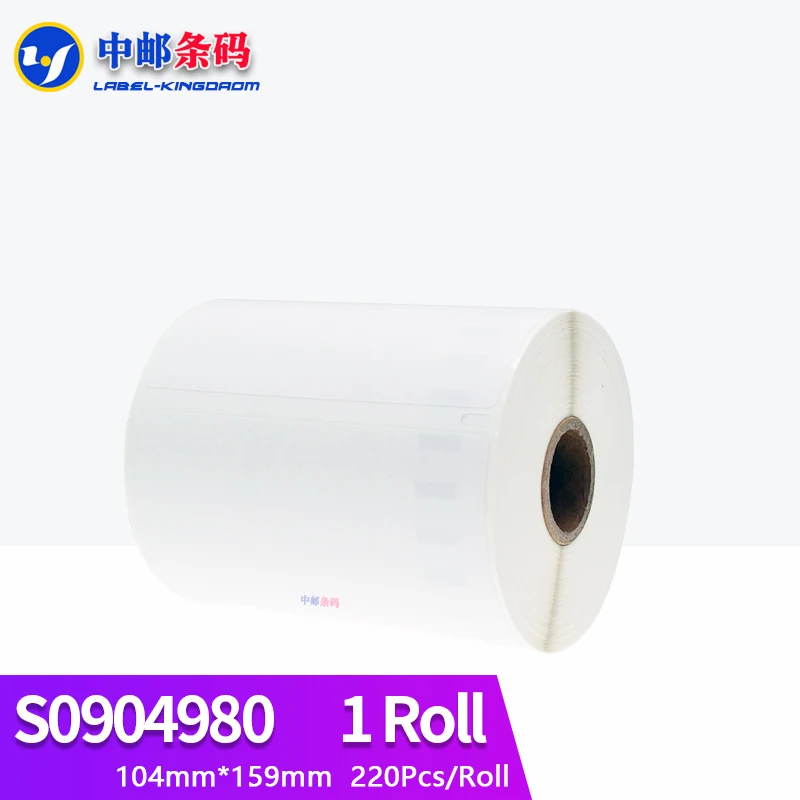 1 Roll Dymo Generic S0904980 Label Sticker 104mm*159mm 220Pcs Compatible for LabelWriter 4XL Printer 4\