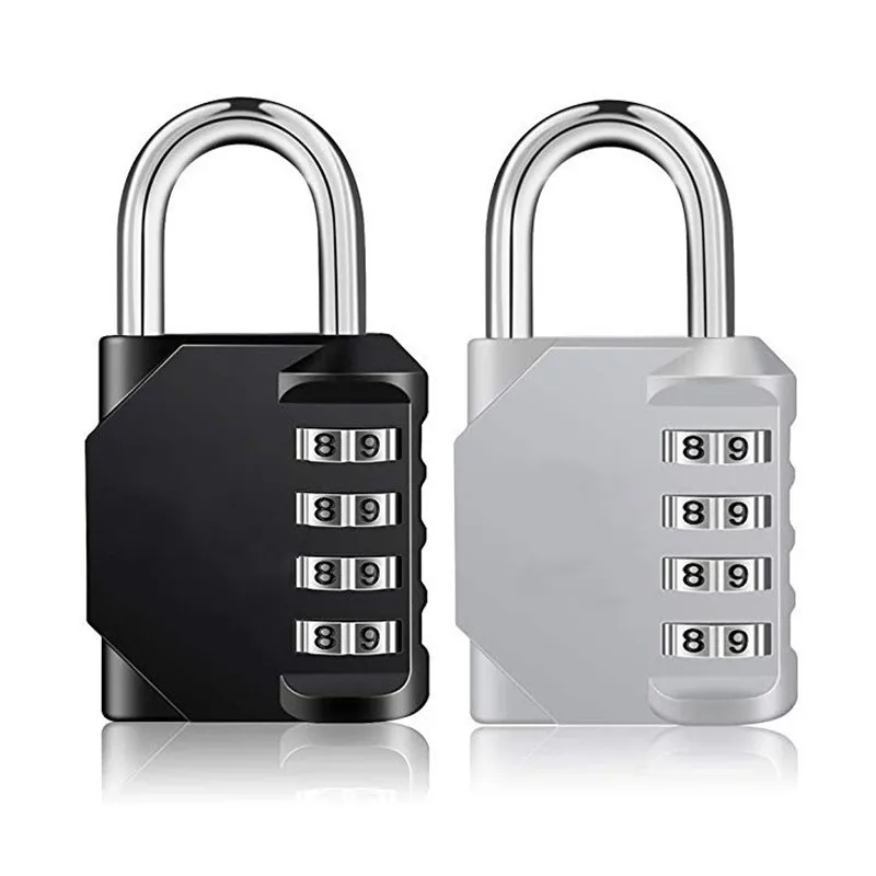 4 Dial Digit Password Lock Combination Suitcase Luggage Metal Code Password Lock Padlock Zinc Alloy Coded Lock Keyed Padlock