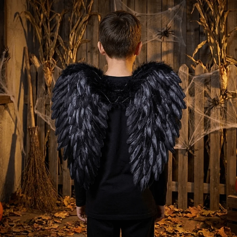 Solid Color Angel Feather Wing Photo Props Large Devil Feather Wing Dance Show Props DIY Home Decoration Halloween Wing Adult