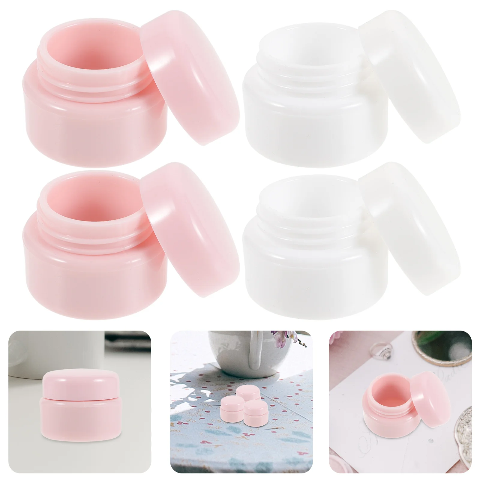 

12Pcs Refillable Plastic Jars Small Compact Empty Cream Containers Leak Proof for Makeup Skin Care Use