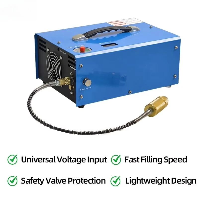 4500PSI Portable Piston Air Compressor Oil-Free  Multi-Voltage Auto Shutoff Motor Pump Scuba Diving Tanks