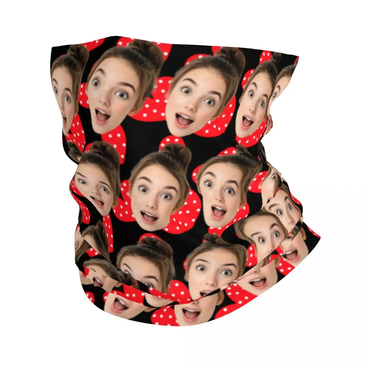 مخصص امرأة الوجه باندانا الرقبة الجراب للمشي التخييم النساء الرجال التفاف وشاح عيد الحب عقال أكثر دفئا