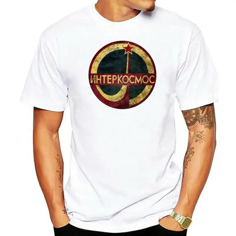 Man T-shirt Interkosmos grayyyy97170P T-Shirt 100% Premium Cotton Soviet Gift Present