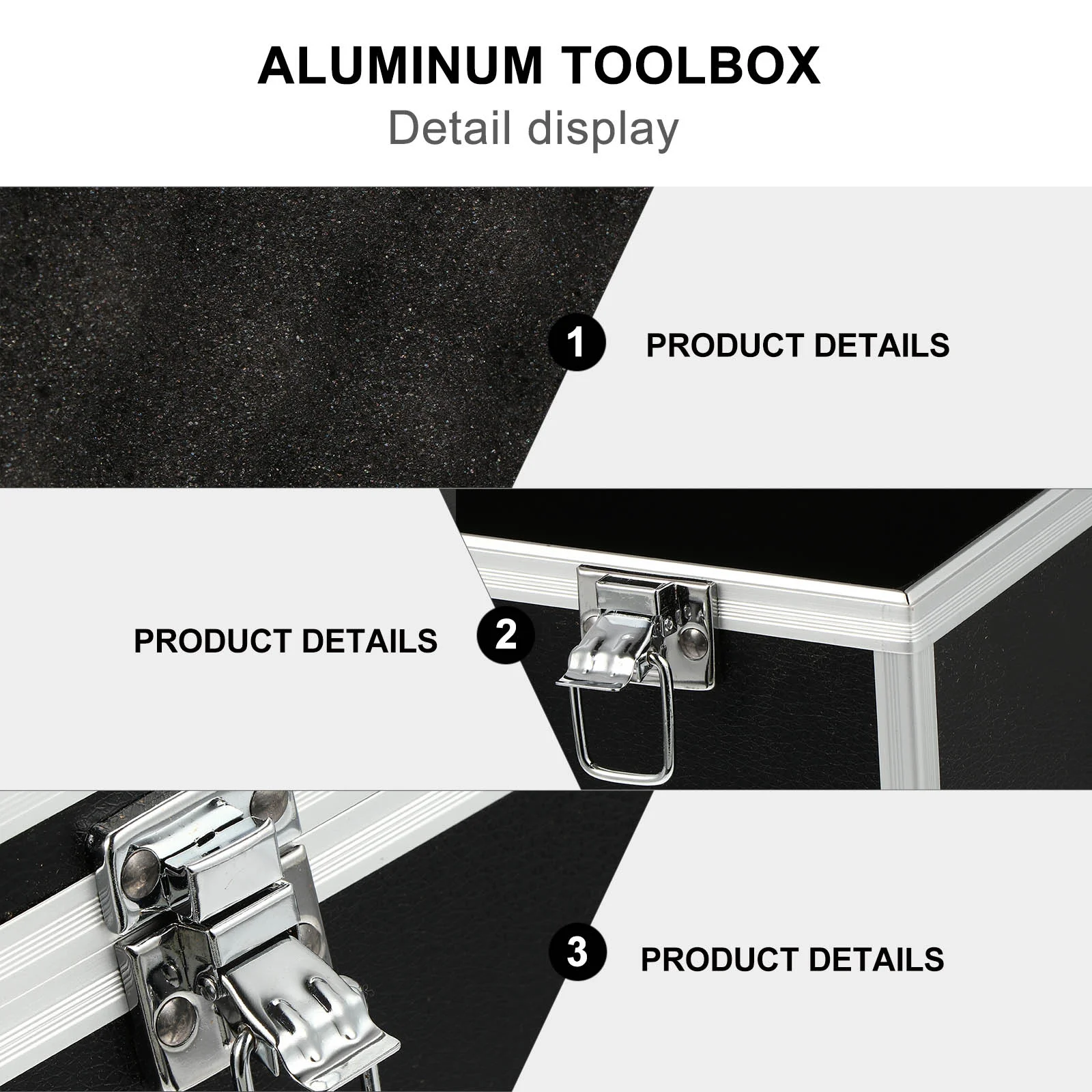 Toolbox Black Portable Case Aluminum Instrument Frame Small Parts Carrying Alloy Multifunction