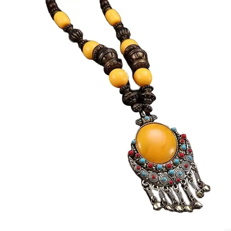 Stylish Beaded Sweater Headpiece Western Princesses Girls Sparkling Necklace for Daily Commutes and Celebrations